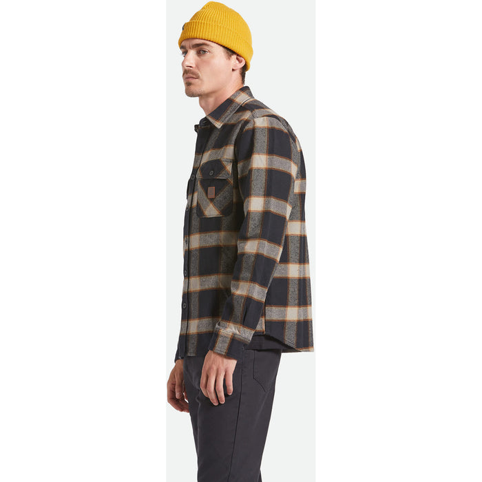 Brixton Bowery Heavy Weight Long-Sleeve Flannel - Men's Black/Cream