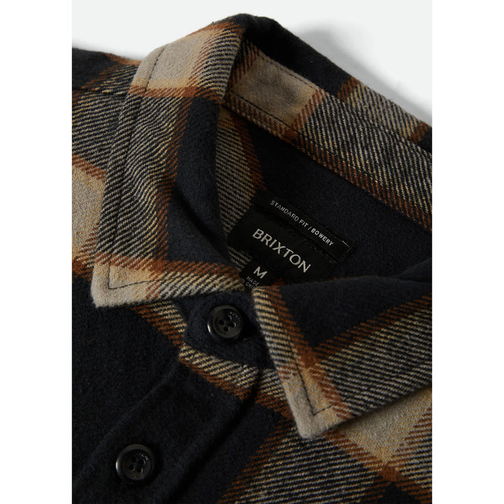 Brixton Bowery Heavy Weight Long-Sleeve Flannel - Men's Black/Cream