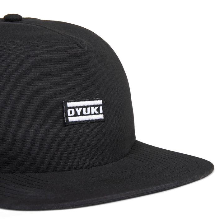 Oyuki 5 Panel Vintage Hat Black