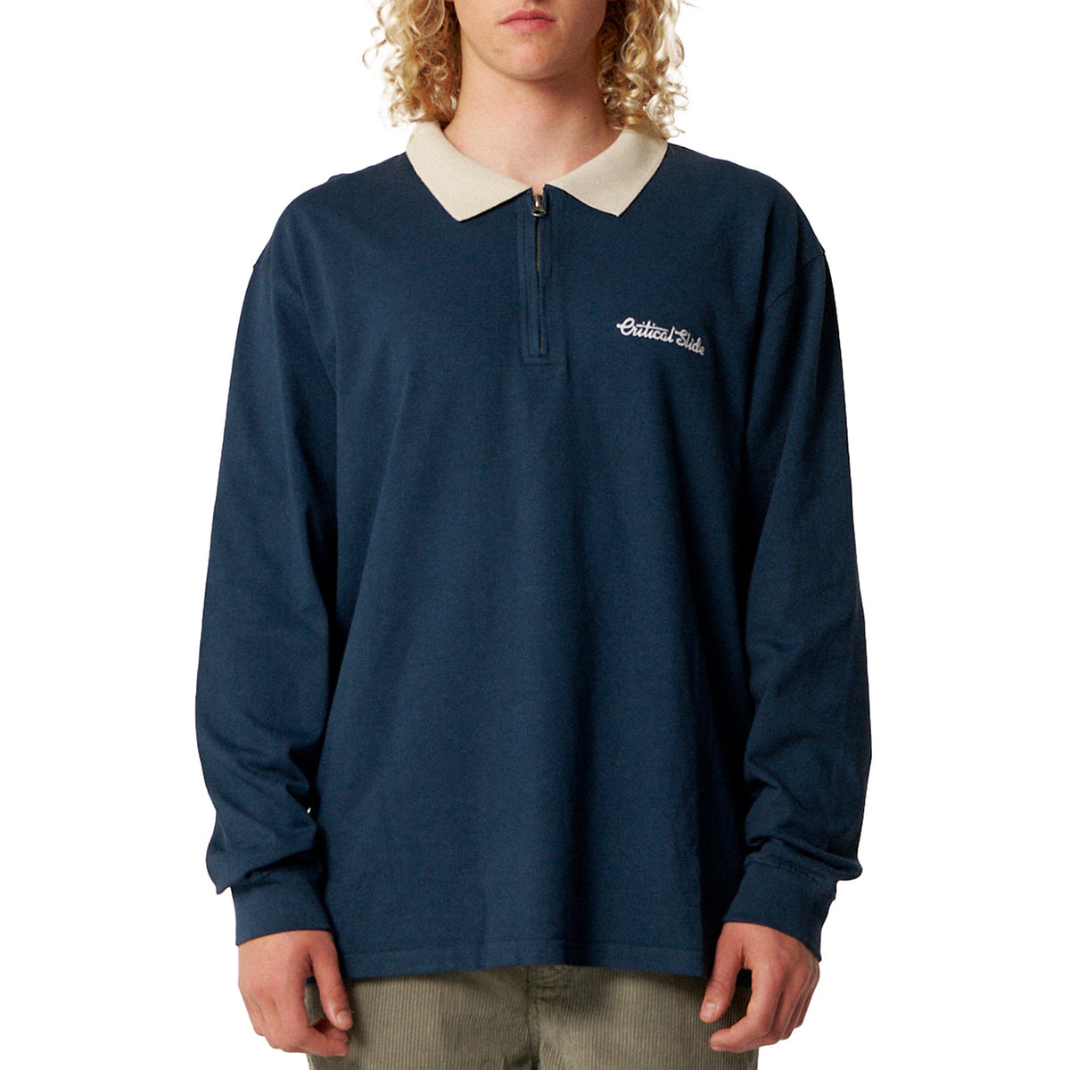 The Critical Slide Society Sun Cured 1/4 Zip Rugby - Men's Navy