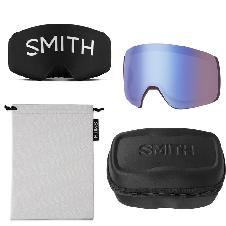 Smith 4D MAG Low Bridge Fit Goggles Mystic/ChromaPop Sun Black Gold Mirror+Chromapop Storm Blue Sensor Mirror