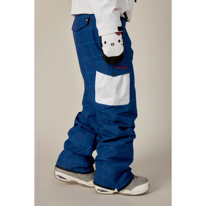 686 Aura Insulated Cargo Pants - Women's Hello Kitty Blue Grid Colorblock