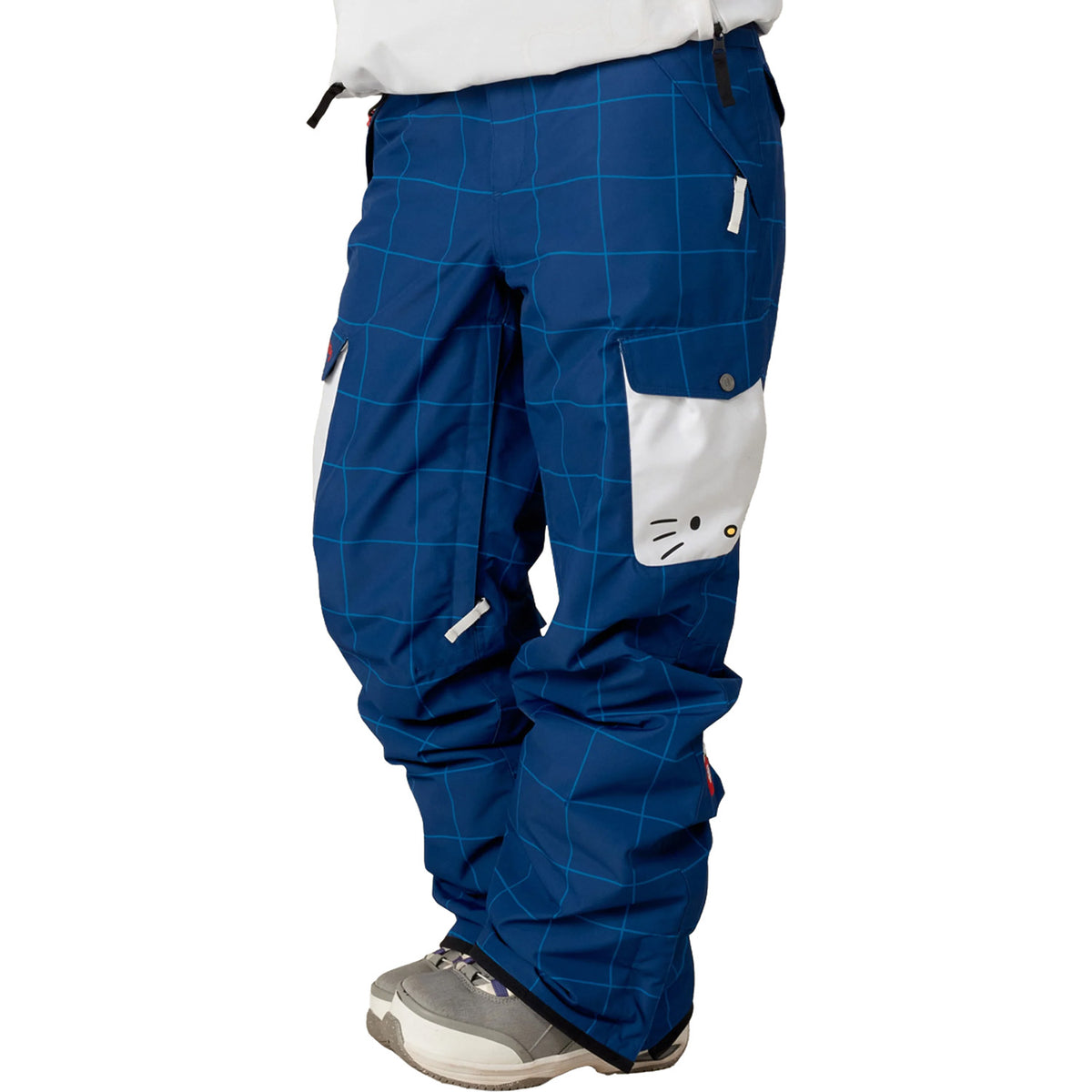 686 Aura Insulated Cargo Pants - Women's Hello Kitty Blue Grid Colorblock
