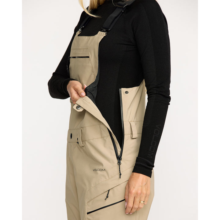 Volcom Ash Stretch GORE-TEX Bib Overalls - Women's Oatmeal