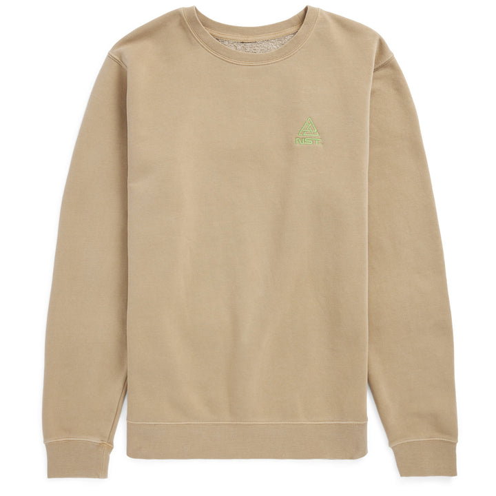 evo x NST Embroidered Pigment Dyed Crew Neck Sweatshirt - Unisex Sandstone