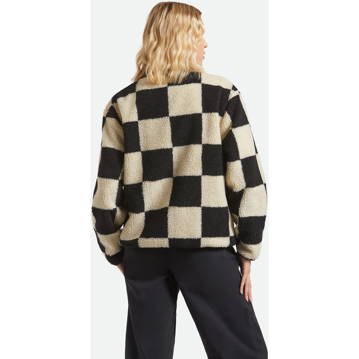 Brixton Delilah Sherpa Jacket - Women's Black/Natural Finish Line Chec