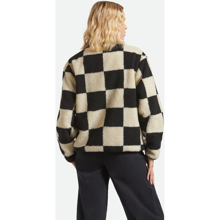Brixton Delilah Sherpa Jacket - Women's Black/Natural Finish Line Chec