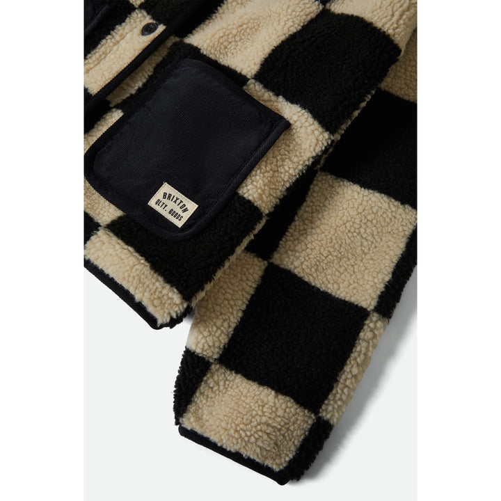 Brixton Delilah Sherpa Jacket - Women's Black/Natural Finish Line Chec