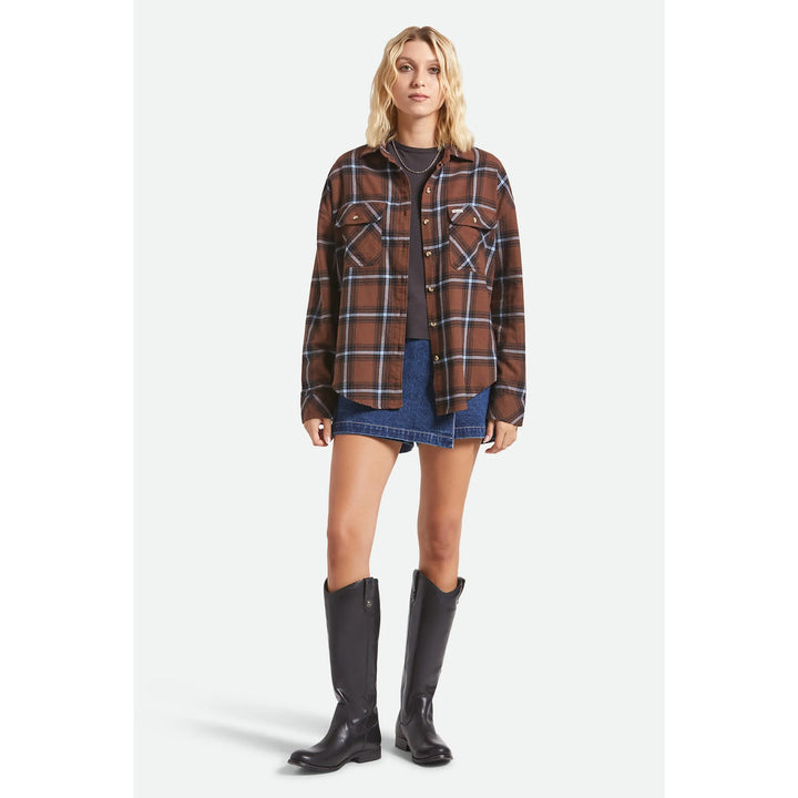 Brixton Bowery Vintage Overshirt - Women's Pinecone Brown/Black/Borrowed