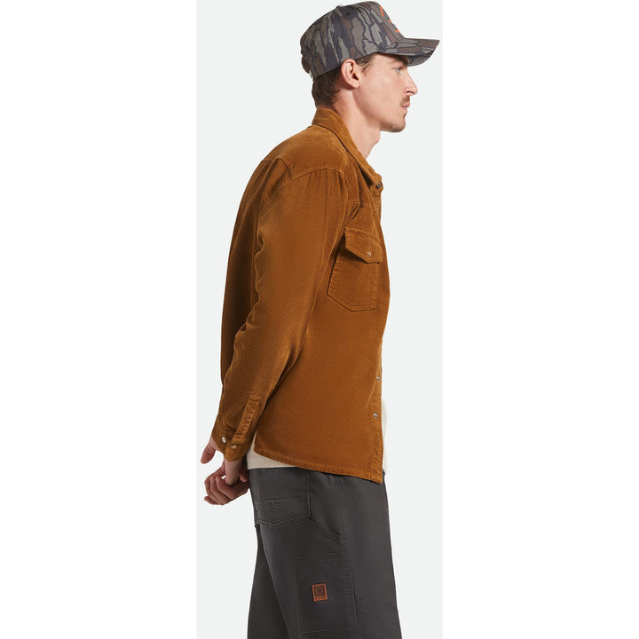 Brixton New West Relaxed Overshirt - Men's Washed Copper Corduroy