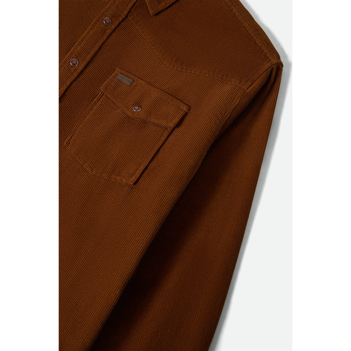 Brixton New West Relaxed Overshirt - Men's Washed Copper Corduroy