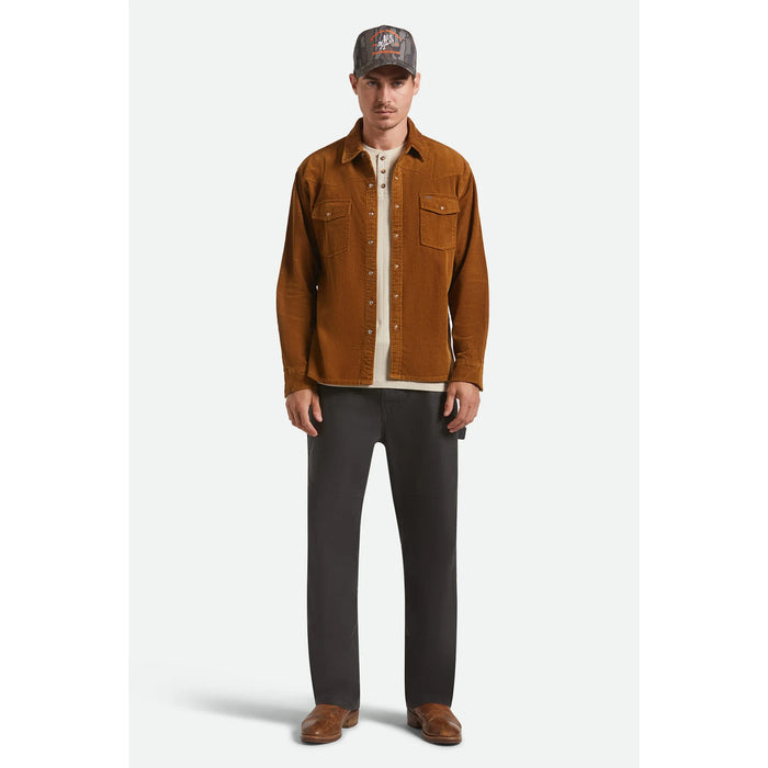 Brixton New West Relaxed Overshirt - Men's Washed Copper Corduroy