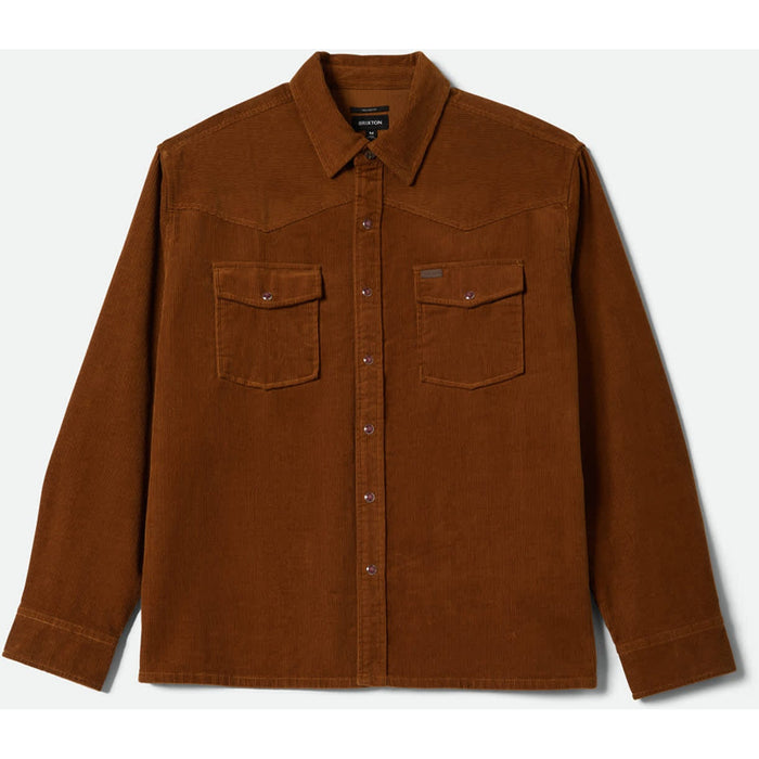 Brixton New West Relaxed Overshirt - Men's Washed Copper Corduroy