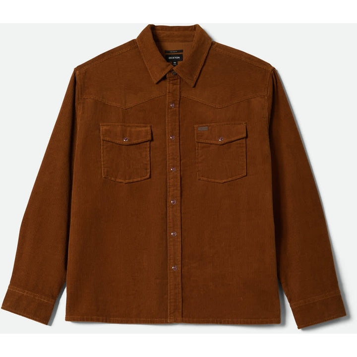 Brixton New West Relaxed Overshirt - Men's Washed Copper Corduroy