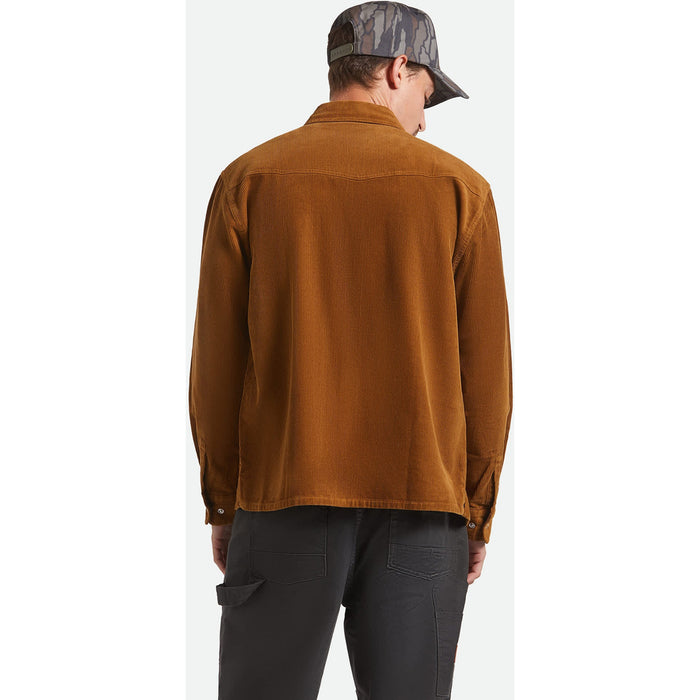 Brixton New West Relaxed Overshirt - Men's Washed Copper Corduroy