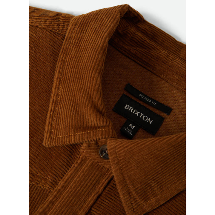 Brixton New West Relaxed Overshirt - Men's Washed Copper Corduroy