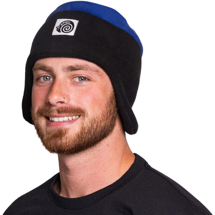 Spiral Wax Co. Valhalla Fleece Earflap Beanie Blue