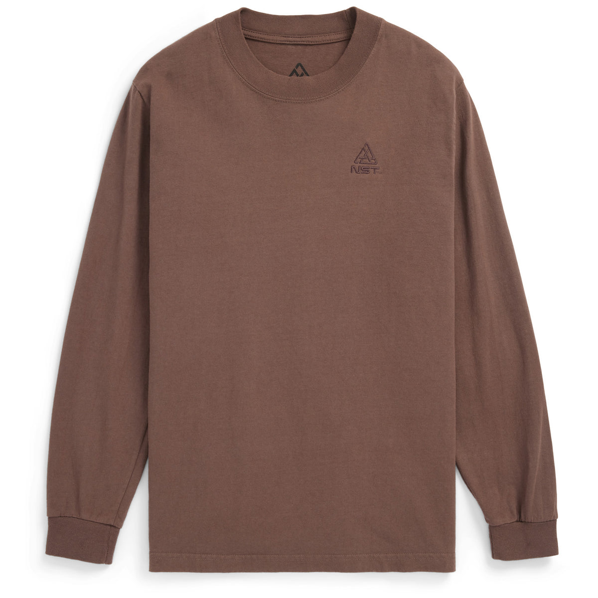 evo x NST Embroidered Pigment Dyed Long-Sleeve T-Shirt - Unisex Mocha