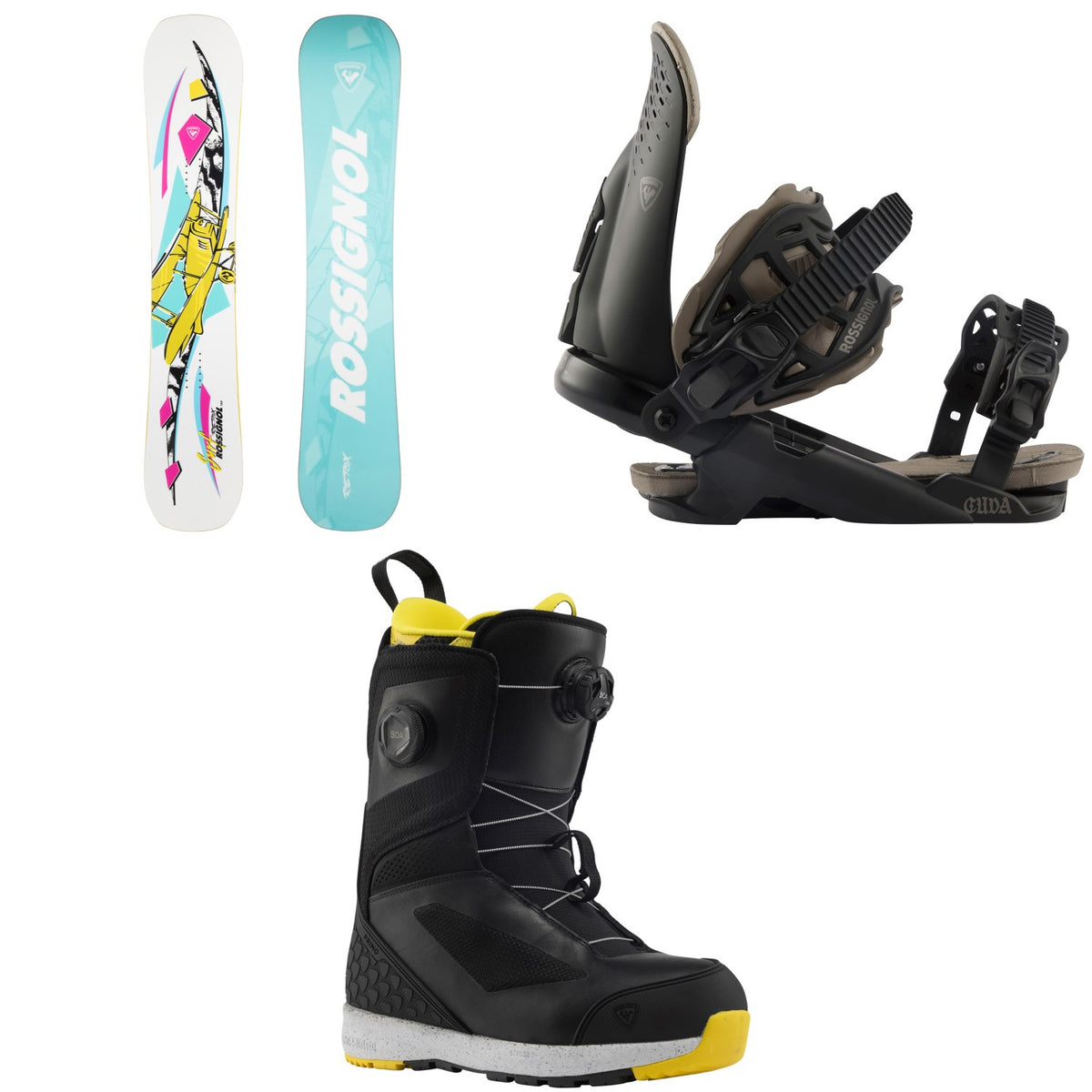 Rossignol Retox Snowboard + Cuda Snowboard Bindings + RS Primo Snowboard Boots 2026