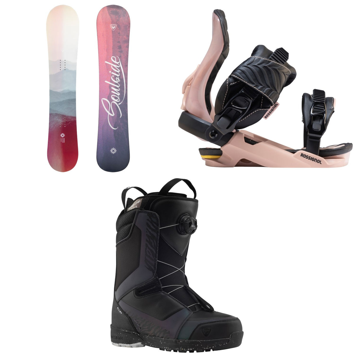 Rossignol Soulside Snowboard + Diva Snowboard Bindings + Alley Boa H4 Snowboard Boots - Women's 2026