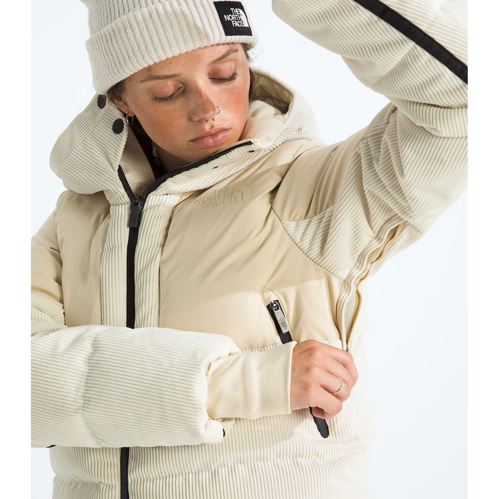 The North Face Cold Spell Cropped Down Corduroy Jacket - Women's Gravel/White Dune