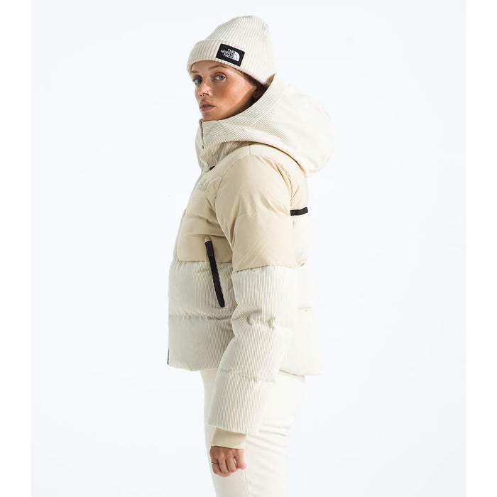 The North Face Cold Spell Cropped Down Corduroy Jacket - Women's Gravel/White Dune