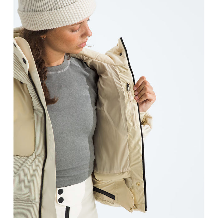 The North Face Cold Spell Cropped Down Corduroy Jacket - Women's Gravel/White Dune