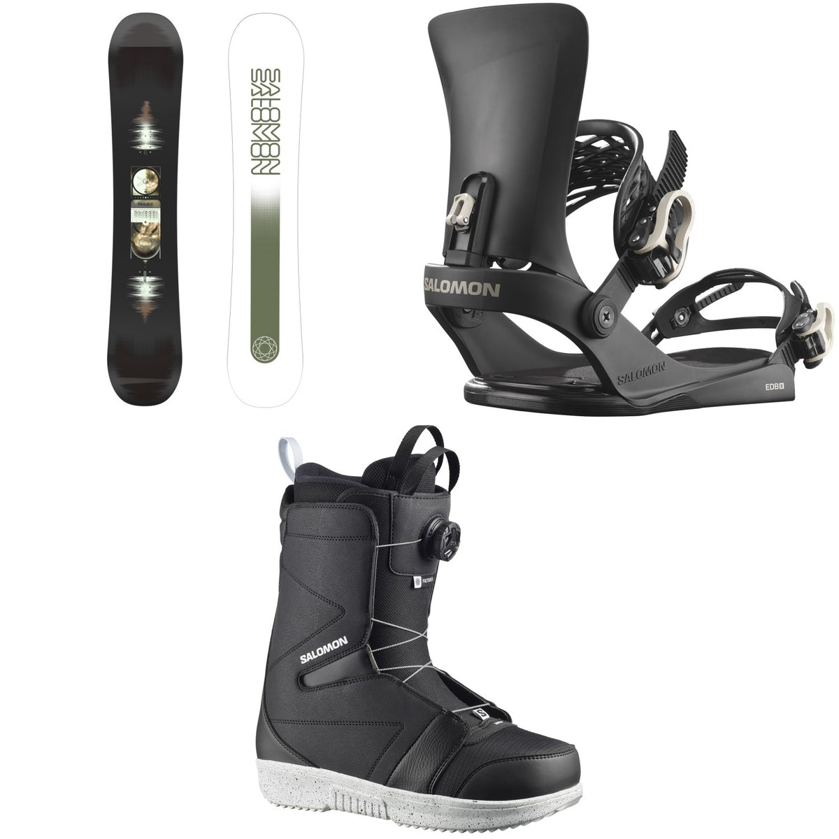 Salomon Pulse Snowboard + EDB X Snowboard Bindings + Faction Boa X Snowboard Boots 2026