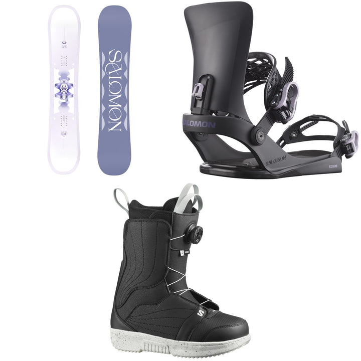 Salomon Lotus Snowboard + EDB X Snowboard Bindings + Pearl Boa X Snowboard Boots - Women's 2026