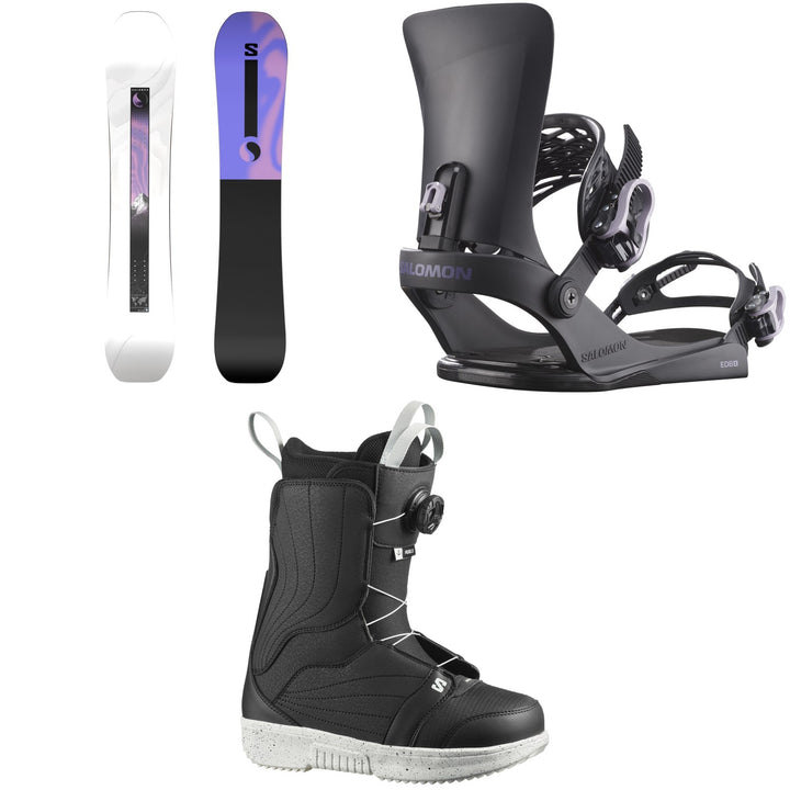 Salomon Bliss Snowboard + EDB X Snowboard Bindings + Pearl Boa X Snowboard Boots - Women's 2026