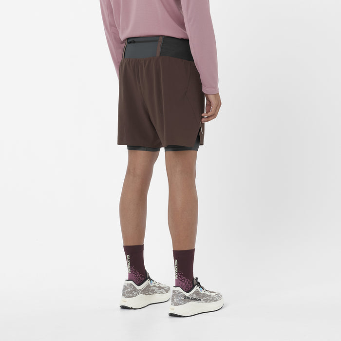 Salomon Sense Aero 2in1 5" Shorts - Men's Coffee Bean