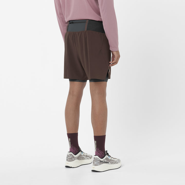 Salomon Sense Aero 2in1 5" Shorts - Men's Coffee Bean