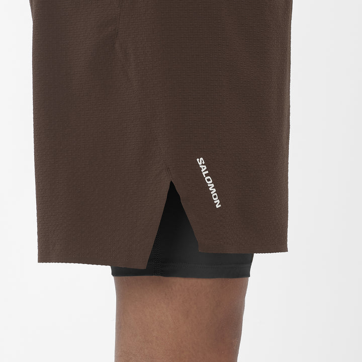 Salomon Sense Aero 2in1 5" Shorts - Men's Coffee Bean