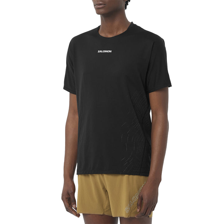 Salomon Sense Aero Short-Sleeve GFX T-Shirt - Men's Deep Black/Black Beauty