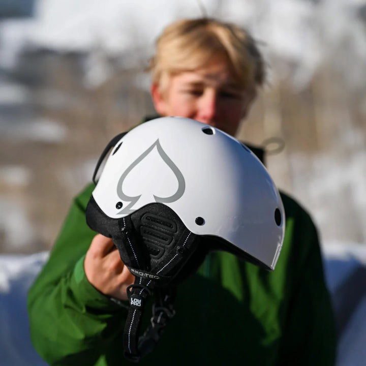 Pro-Tec Low Pro Snow Helmet White Gloss