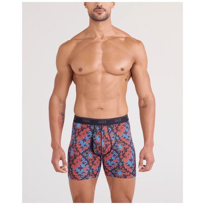 Saxx Quest Quick-Dry Mesh Boxer Brief - Men's Heritage Weave-Multi