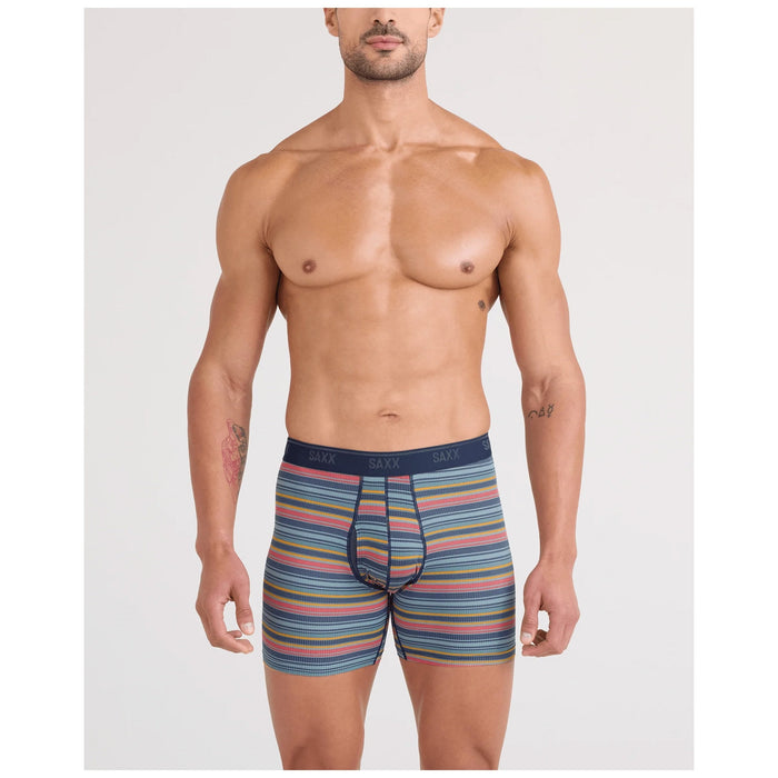 Saxx Quest Quick-Dry Mesh Boxer Brief 2-Pack - Men's Harvest Stripe/Maritime