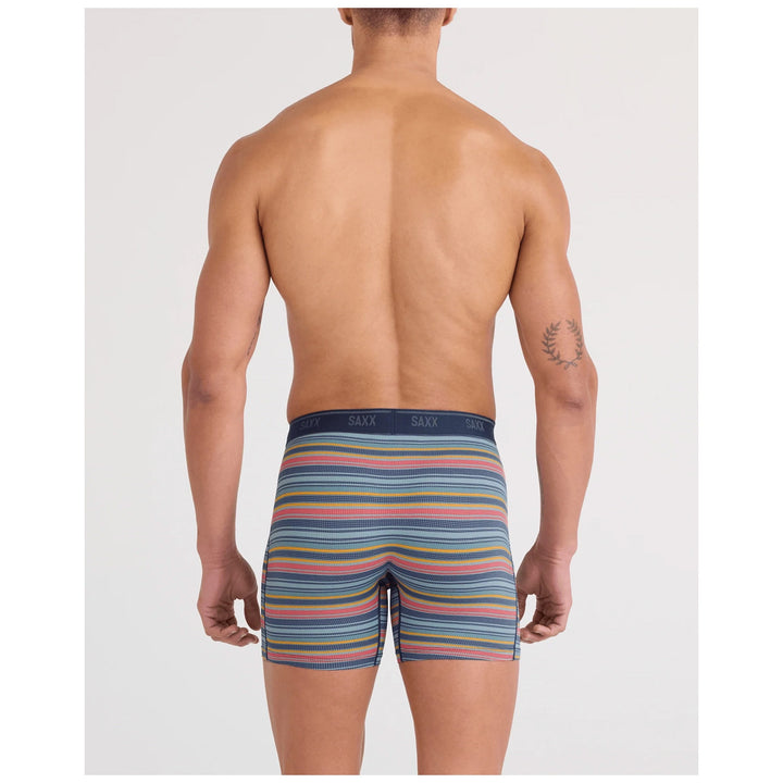 Saxx Quest Quick-Dry Mesh Boxer Brief 2-Pack - Men's Harvest Stripe/Maritime