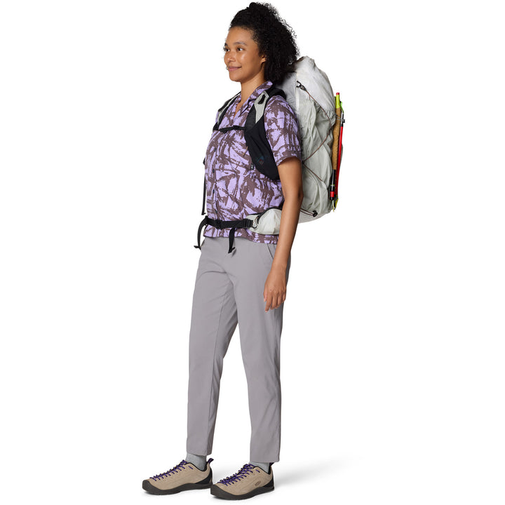 Mountain Hardwear Sun Drift™ Cooling Short Sleeve Shirt - Women's Purple Sage Brushstrokes Print