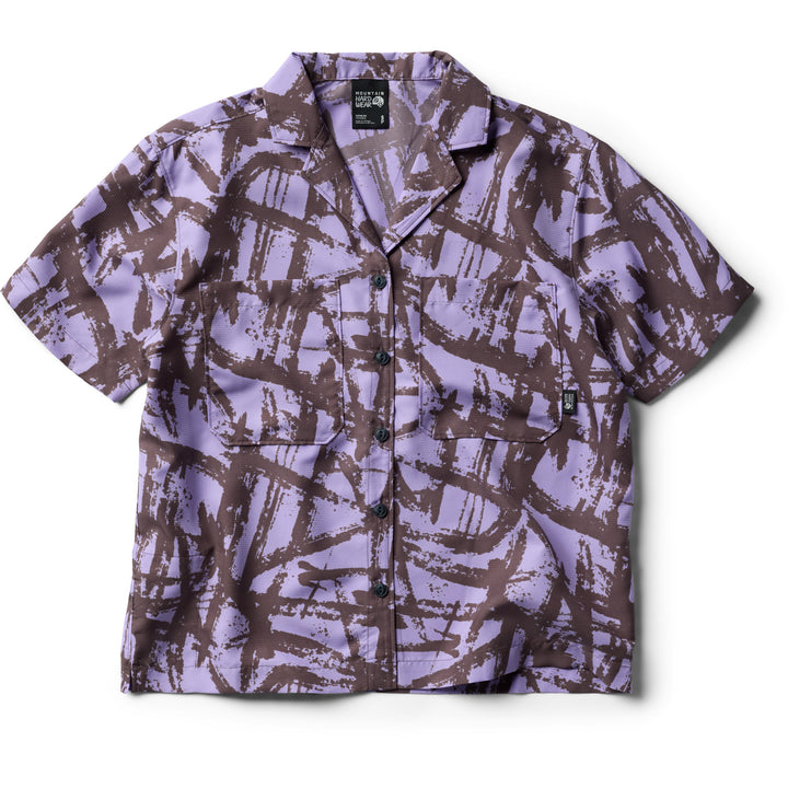 Mountain Hardwear Sun Drift™ Cooling Short Sleeve Shirt - Women's Purple Sage Brushstrokes Print