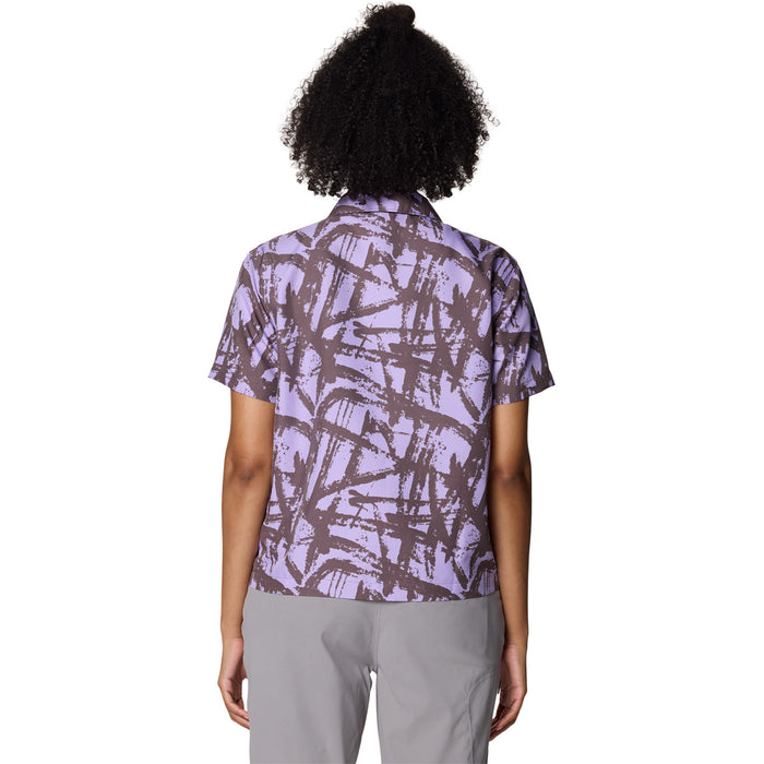 Mountain Hardwear Sun Drift™ Cooling Short Sleeve Shirt - Women's Purple Sage Brushstrokes Print