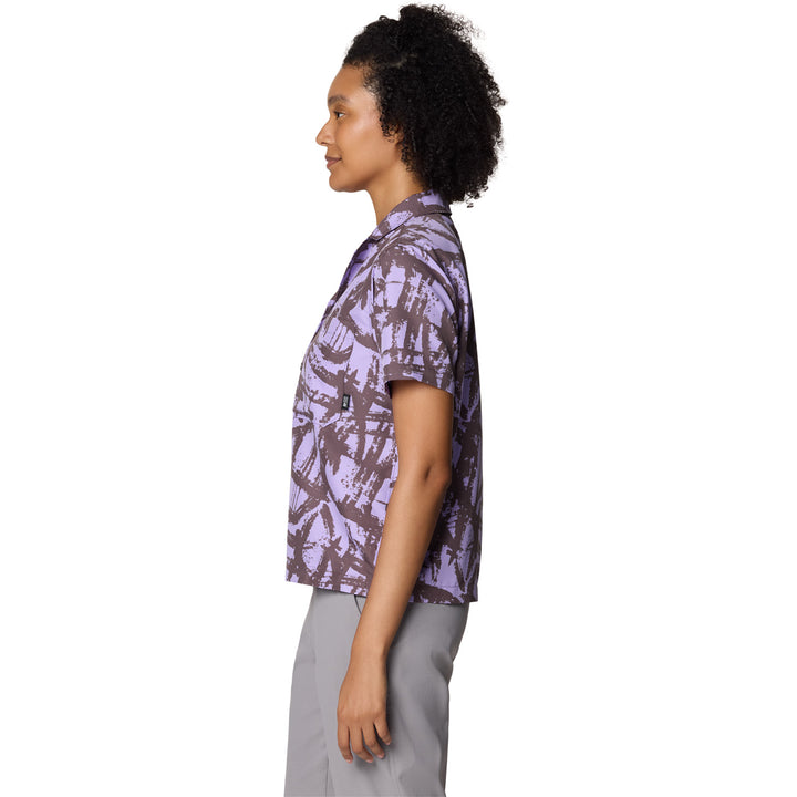 Mountain Hardwear Sun Drift™ Cooling Short Sleeve Shirt - Women's Purple Sage Brushstrokes Print