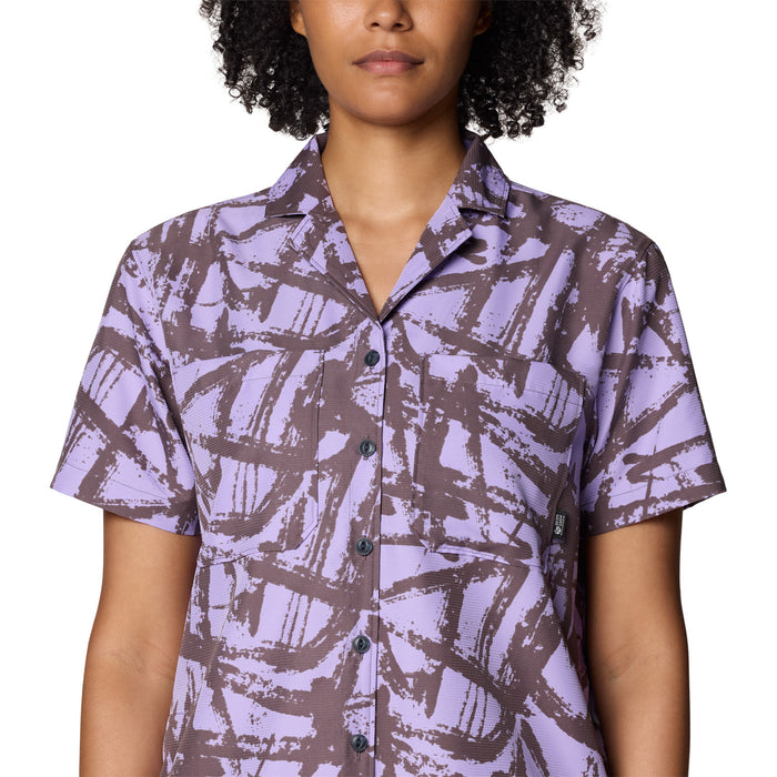 Mountain Hardwear Sun Drift™ Cooling Short Sleeve Shirt - Women's Purple Sage Brushstrokes Print