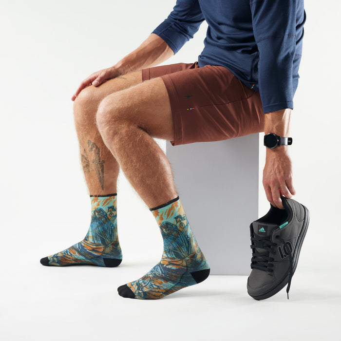 Smartwool Bike Zero Cushion Rugged Ride Print Crew Socks Capri