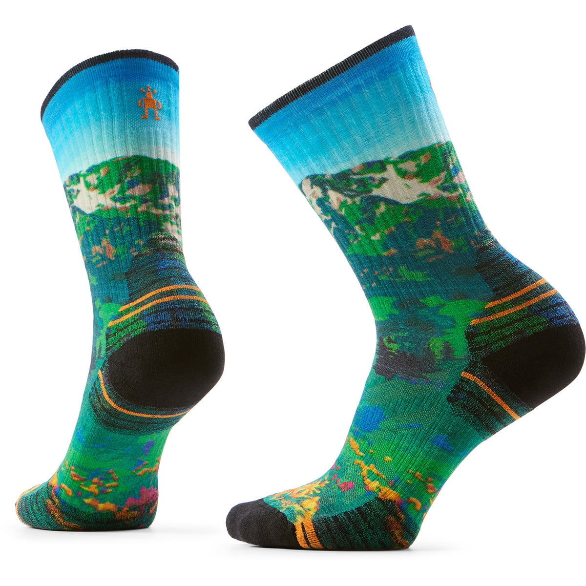 Smartwool Hike Targeted Cushion Mountain Lake Print Crew Socks - Women's Capri