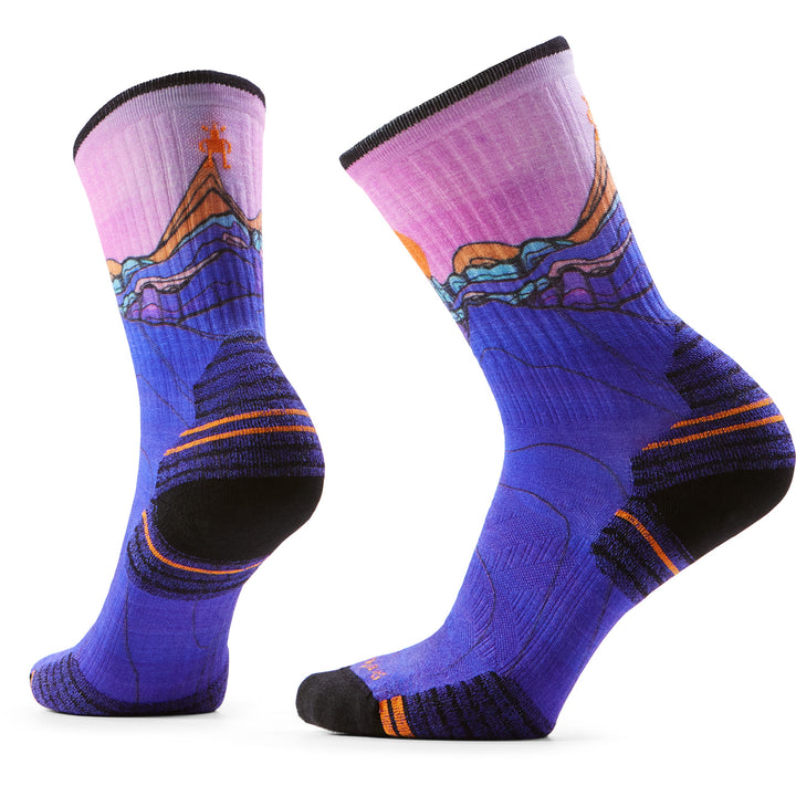 Smartwool Hike Targeted Cushion Mountain Surprise Print Crew Socks - Women's Deep Navy