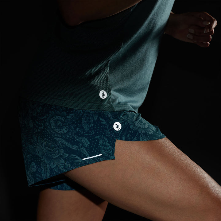 Smartwool Active Lined 4" Shorts - Women's Twilight Rustic Floral