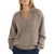 Rhythm Quinn V-Neck Collared Jumper Top - Women's Oatmeal