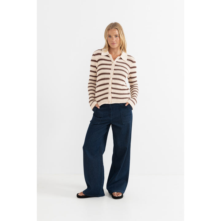 Rhythm Highline Stripe Long-Sleeve Knit Top - Women's Chocolate
