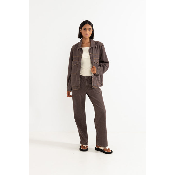 Rhythm Demi Oversized Denim Jacket - Women's Chocolate